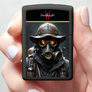 Custom Firefighter Rustic Mask Zippo Lighter