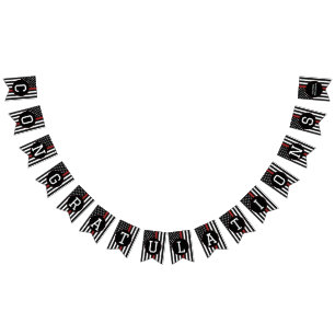 Custom Firefighter Thin Red Line Congratulations Bunting Flags