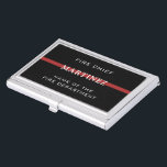 Custom Firefighter Thin Red Line Fire Department Business Card Case<br><div class="desc">Custom Firefighter Thin Red Line Fire Department Gifts</div>