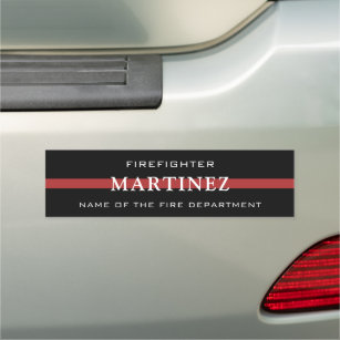 Custom Firefighter Thin Red Line Fire Department Car Magnet