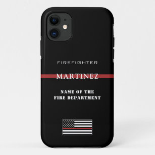 Custom Firefighter Thin Red Line Fire Department iPhone 11 Case