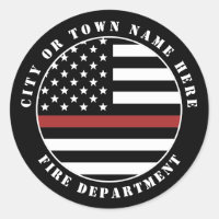Custom Firefighter Thin Red Line Fire Department