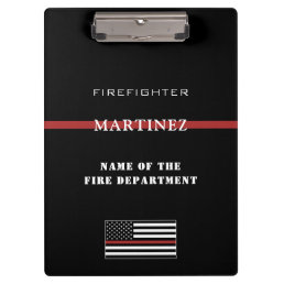 Custom Firefighter Thin Red Line Fire Department Clipboard