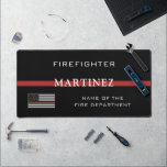 Custom Firefighter Thin Red Line Fire Department Desk Mat<br><div class="desc">Custom Firefighter Thin Red Line Fire Department Gifts</div>