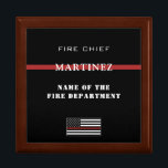 Custom Firefighter Thin Red Line Fire Department Gift Box<br><div class="desc">Custom Firefighter Thin Red Line Fire Department Gifts</div>