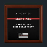 Custom Firefighter Thin Red Line Fire Department Gift Box<br><div class="desc">Custom Firefighter Thin Red Line Fire Department Gifts</div>