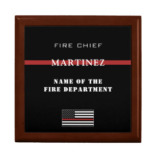 Custom Firefighter Thin Red Line Fire Department Gift Box