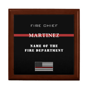 Custom Firefighter Thin Red Line Fire Department Gift Box