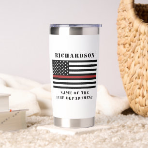 Custom Firefighter Thin Red Line Fire Department  Insulated Tumbler