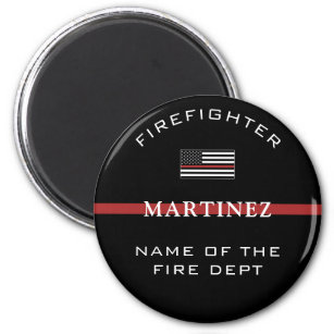 Custom Firefighter Thin Red Line Fire Department Magnet