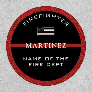 Custom Firefighter Thin Red Line Fire Department Patch