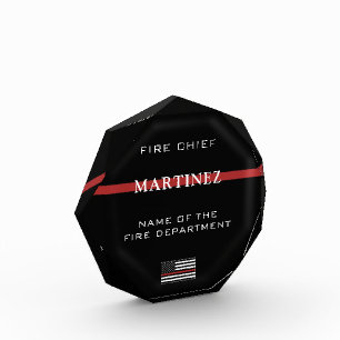 Custom Firefighter Thin Red Line Fire Department Photo Block