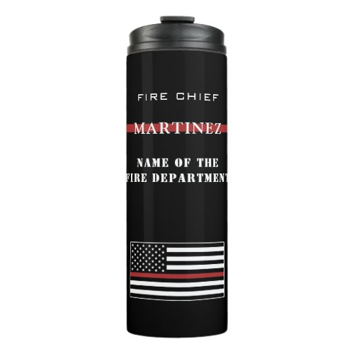 Custom Firefighter Thin Red Line Fire Department Thermal Tumbler