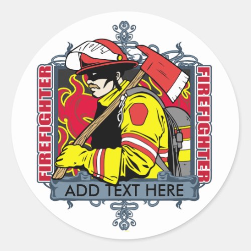 Custom Firefirefighter Classic Round Sticker