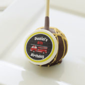 Custom Firetruck Brick Birthday Cake Pops (Front Insitu)