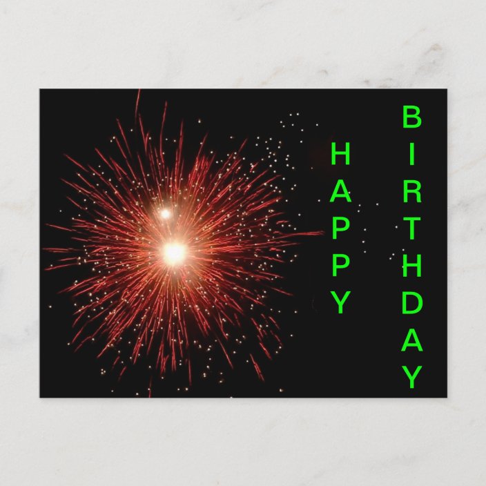 Custom Fireworks Birthday Card 