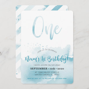 CUSTOM first birthday invite for Nixon