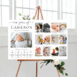 Custom First Birthday Photo Milestone Timeline Poster<br><div class="desc">Celebrate the first 12 months of your little one with this first birthday one year of photo sign. Customize the sign with your monthly milestone images and baby's fun facts. To add text to the design simply select the "Customize It" button above for more advanced customization features.</div>