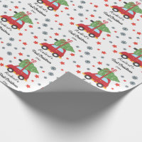 Custom First Christmas Baby Car and christmas tree Wrapping Paper