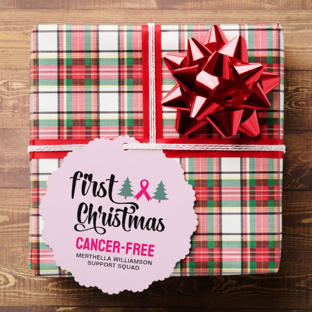 Custom FIRST CHRISTMAS Breast Cancer Free  Ornament Card (Insitu (Gift))