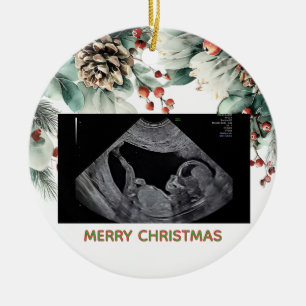 Custom First Christmas Expecting Photo Ornament