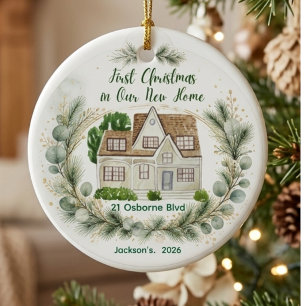 Custom First Christmas in Our New Home Ornament 
