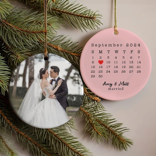 Custom First Christmas Married Ornament from Photo (Creator Uploaded)