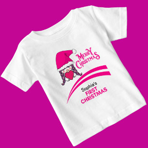 Custom First Christmas, Merry Christmas Baby T-Shirt