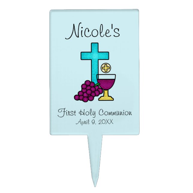 Custom First Communion Cake Topper (Front)