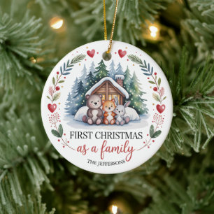 Custom First Family Christmas Ceramic Ornament