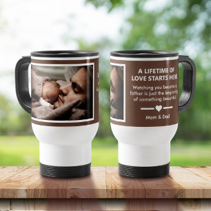 Custom First Father’s Day Gift From Parents To Son Travel Mug
