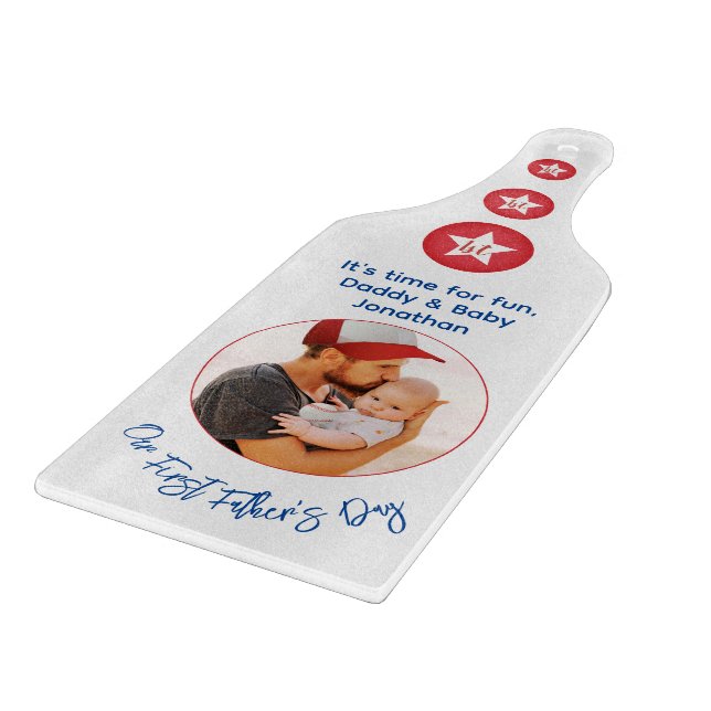 Custom First Father’s Day Photo Best Dad Gift Cutting Board (Corner)