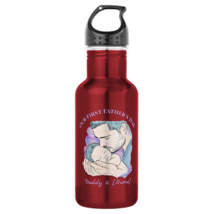 Custom First Father’s Day Water Bottle for New Dad