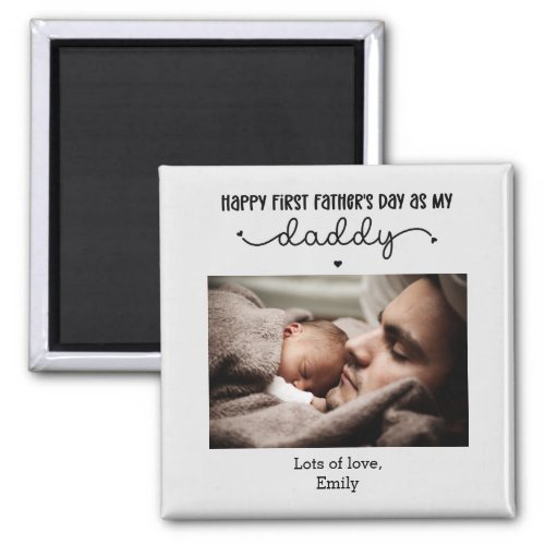 Custom First Fathers Day Cute Minimalist Magnet