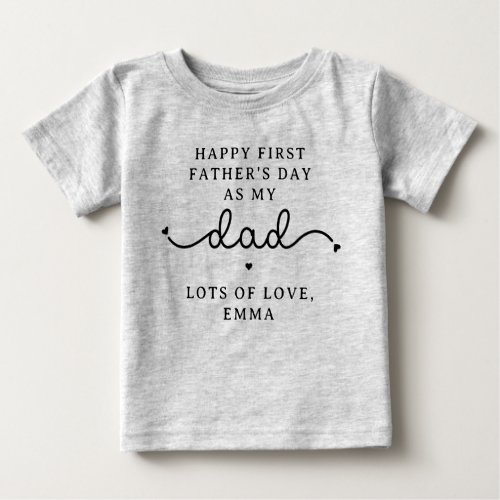 Custom First Fathers Day New Dad Gifts Baby T_Shirt