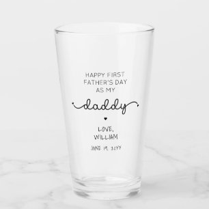 Custom First Father's Day New Daddy Keepsake Gift Glass