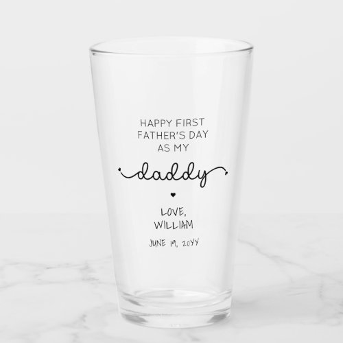 Custom First Fathers Day New Daddy Keepsake Gift Glass