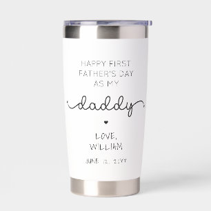 Custom First Father's Day New Daddy Keepsake Gift Insulated Tumbler