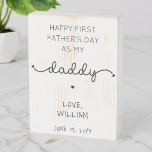 Custom First Father's Day New Daddy Keepsake Wooden Box Sign