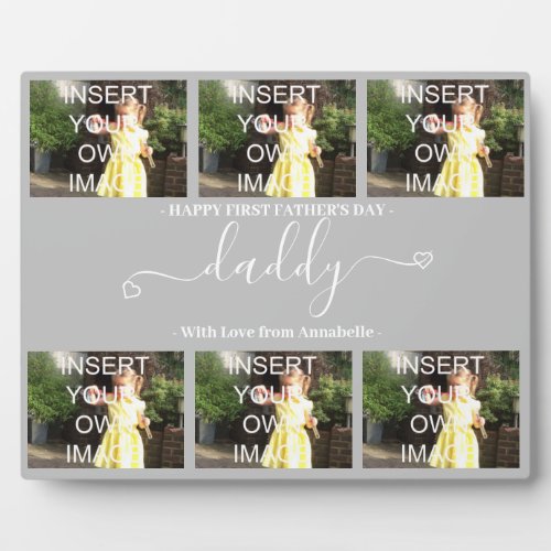 Custom First Fathers Day Photo Collage Gift Plaque