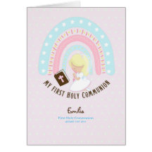 Custom First Holy Communion Cute Blonde Hair Girl