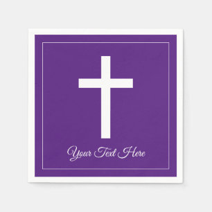 Custom first holy communion religious cross symbol napkins