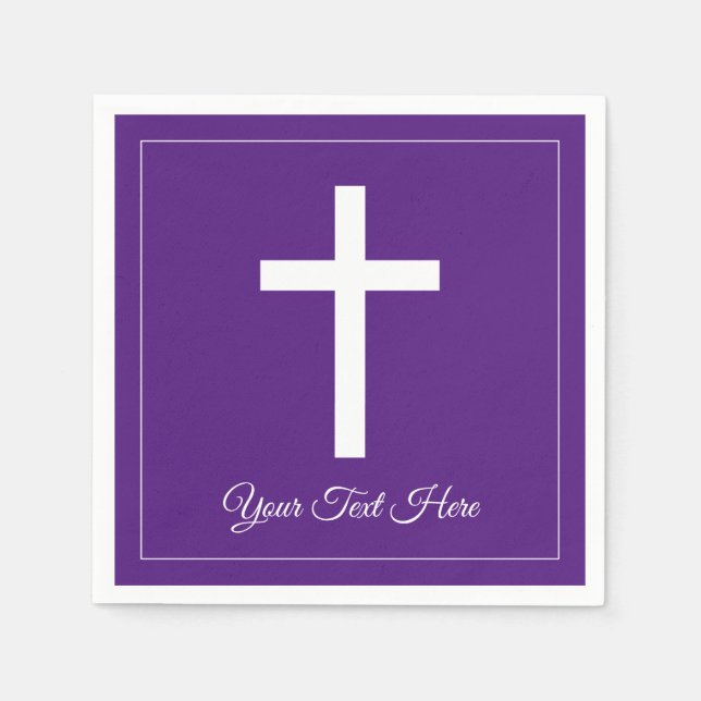 Custom first holy communion religious cross symbol napkins (Front)