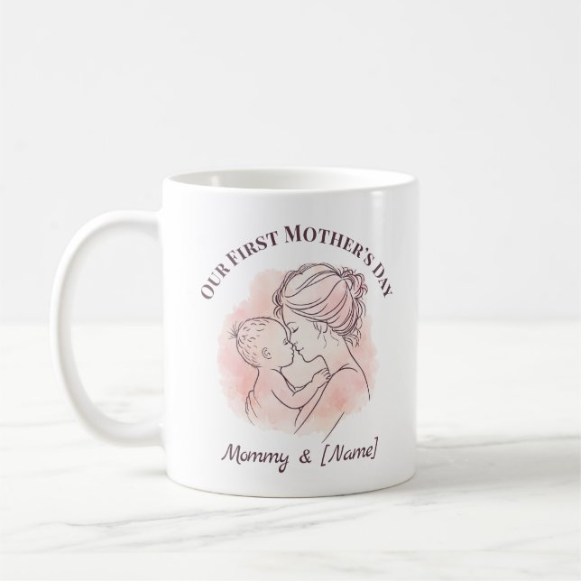 Custom First Mother’s Day Mug for New Mom (Left)