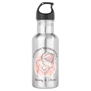 Custom First Mother’s Day Water Bottle for New Mom