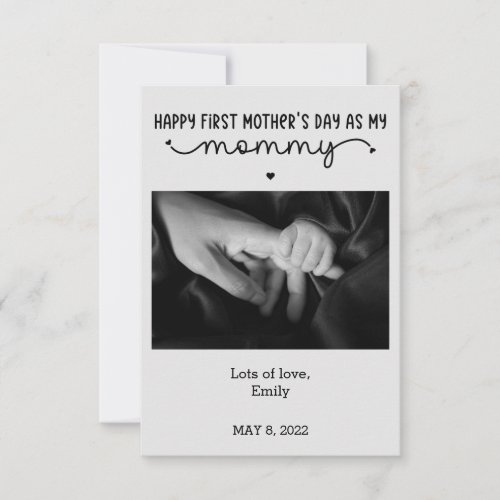 Custom First Mothers Day Cute Minimalist Card