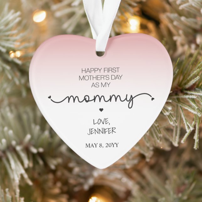 Custom First Mother's Day Gift New Mommy Keepsake Ornament (Tree)