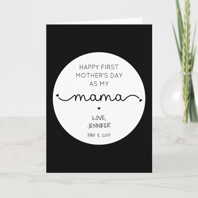 Custom First Mother's Day New Mama Card (Front)