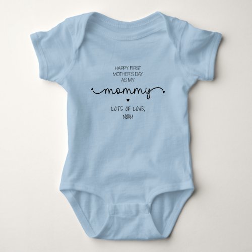 Custom First Mothers Day New Mommy Gifts Baby Bodysuit