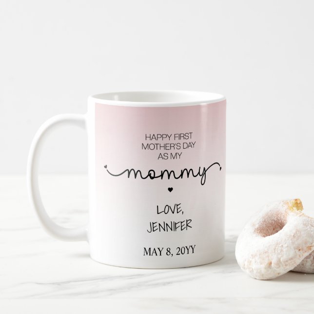 Custom First Mother's Day New Mommy Keepsake Gifts Coffee Mug (With Donut)